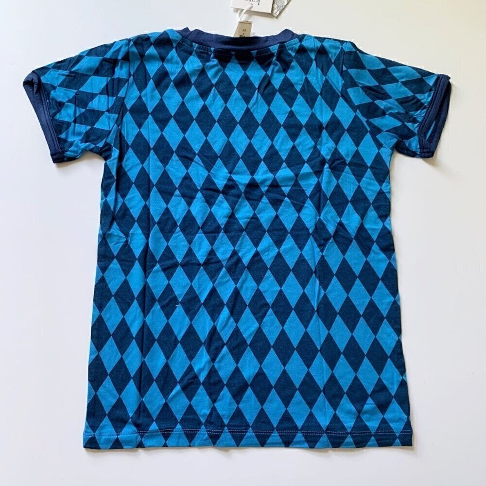 NWT Kate Quinn Organics Azure Harlequin Bamboo Tee 6 Years - Picture 3 of 4